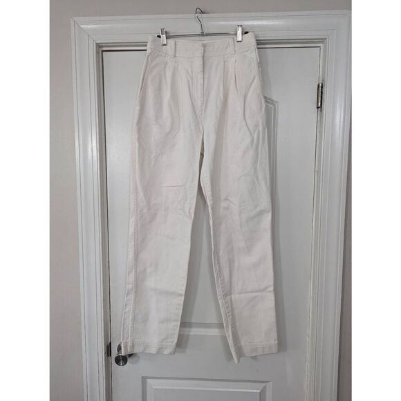 Aritzia‎ The Group by Babaton Antares Pants women's size 6 white pleated minimal - Picture 1 of 6